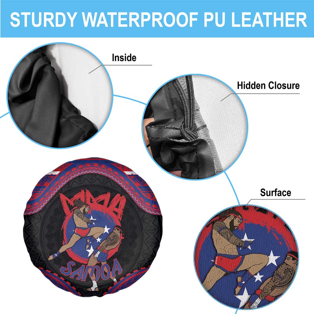 Samoa Mixed Martial Arts Spare Tire Cover Flying Knee Of Samoan - Polynesian Pride