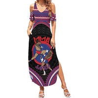 Personalised Samoa Mixed Martial Arts Summer Maxi Dress Flying Knee Of Samoan - Polynesian Pride