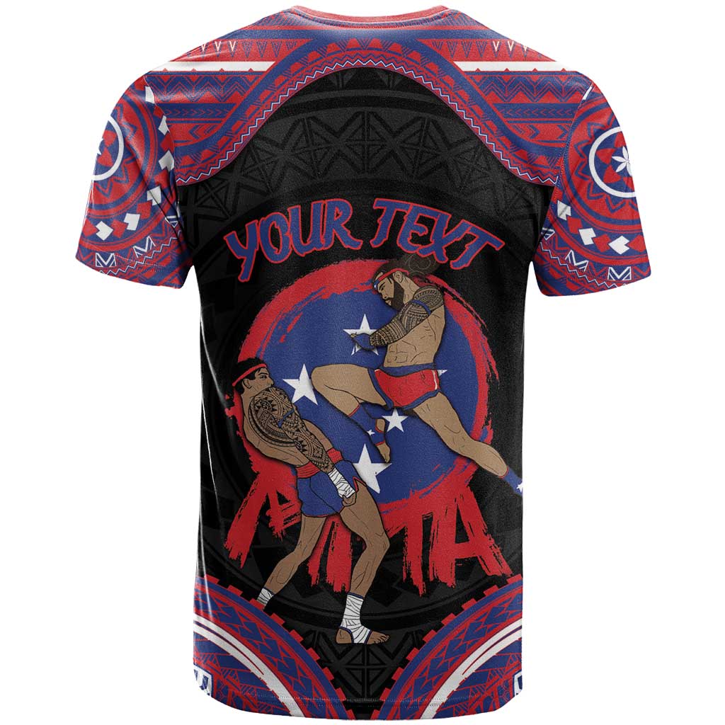 Personalised Samoa Mixed Martial Arts T Shirt Flying Knee Of Samoan - Polynesian Pride