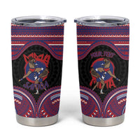 Personalised Samoa Mixed Martial Arts Tumbler Cup Flying Knee Of Samoan DT05 Black - Polynesian Pride