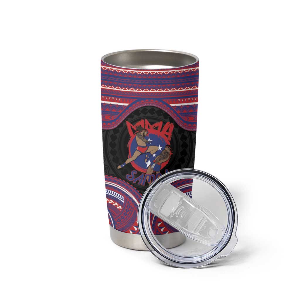 Personalised Samoa Mixed Martial Arts Tumbler Cup Flying Knee Of Samoan DT05 - Polynesian Pride