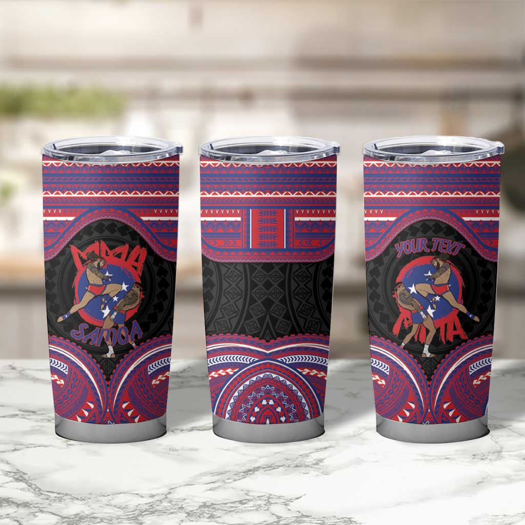 Personalised Samoa Mixed Martial Arts Tumbler Cup Flying Knee Of Samoan DT05 - Polynesian Pride