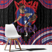Samoa Mixed Martial Arts Window Curtain Flying Knee Of Samoan - Polynesian Pride