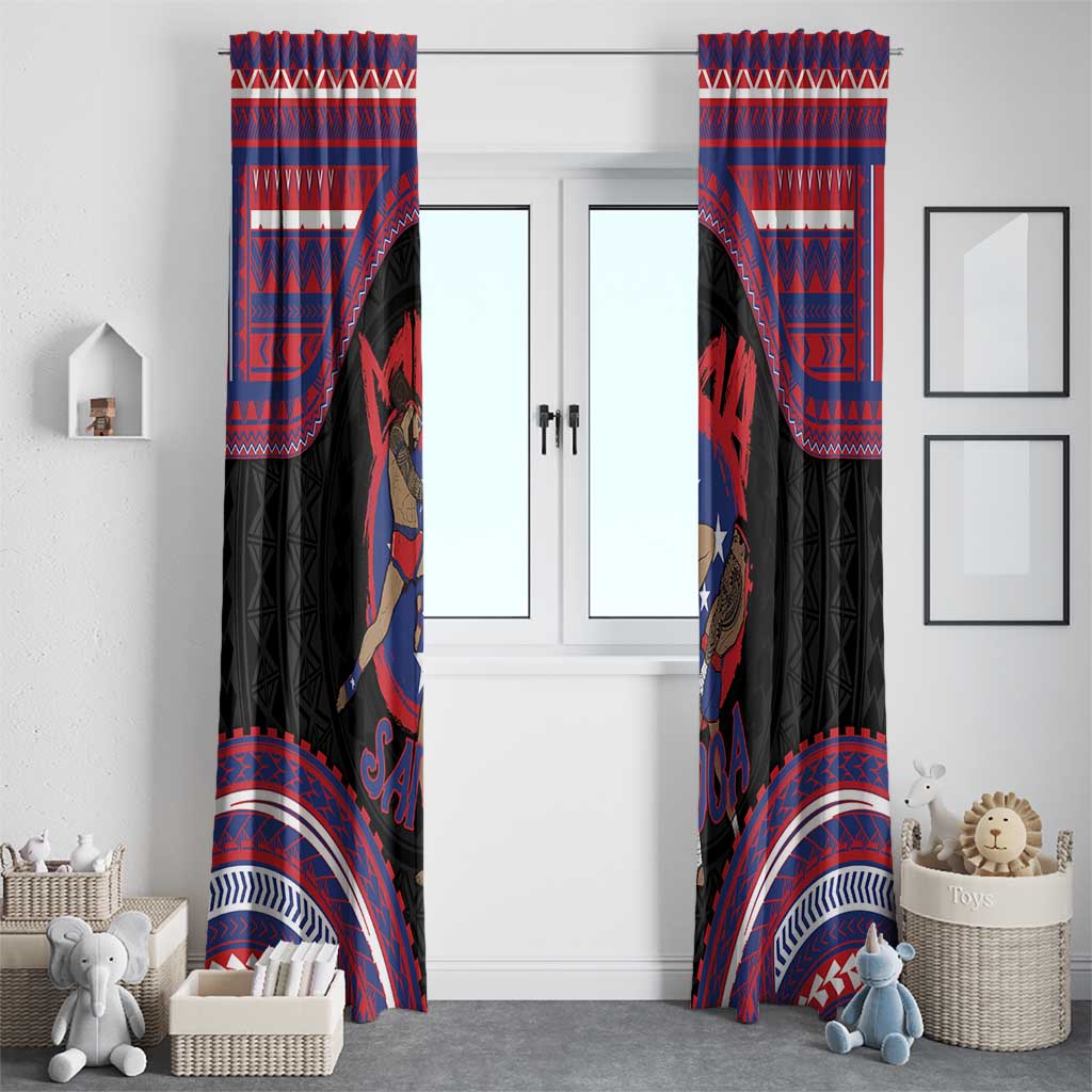 Samoa Mixed Martial Arts Window Curtain Flying Knee Of Samoan - Polynesian Pride