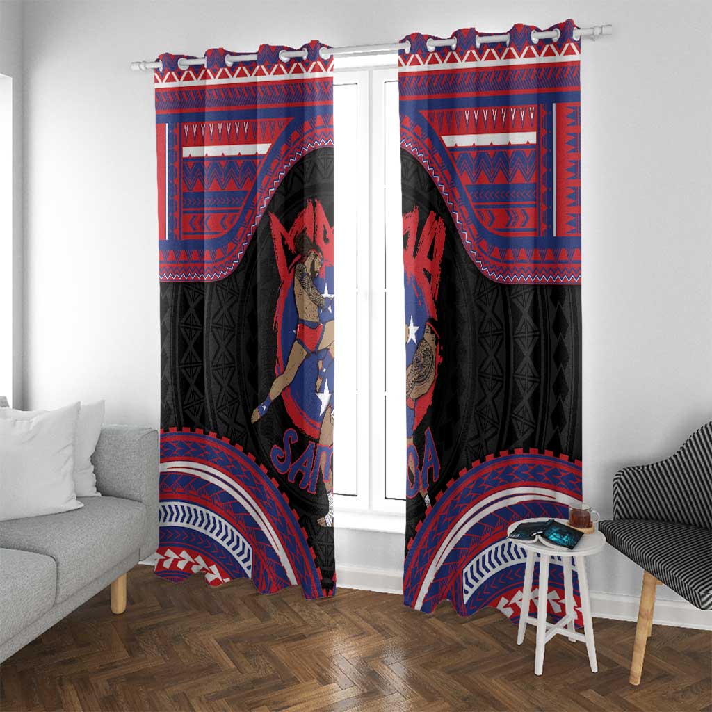 Samoa Mixed Martial Arts Window Curtain Flying Knee Of Samoan - Polynesian Pride
