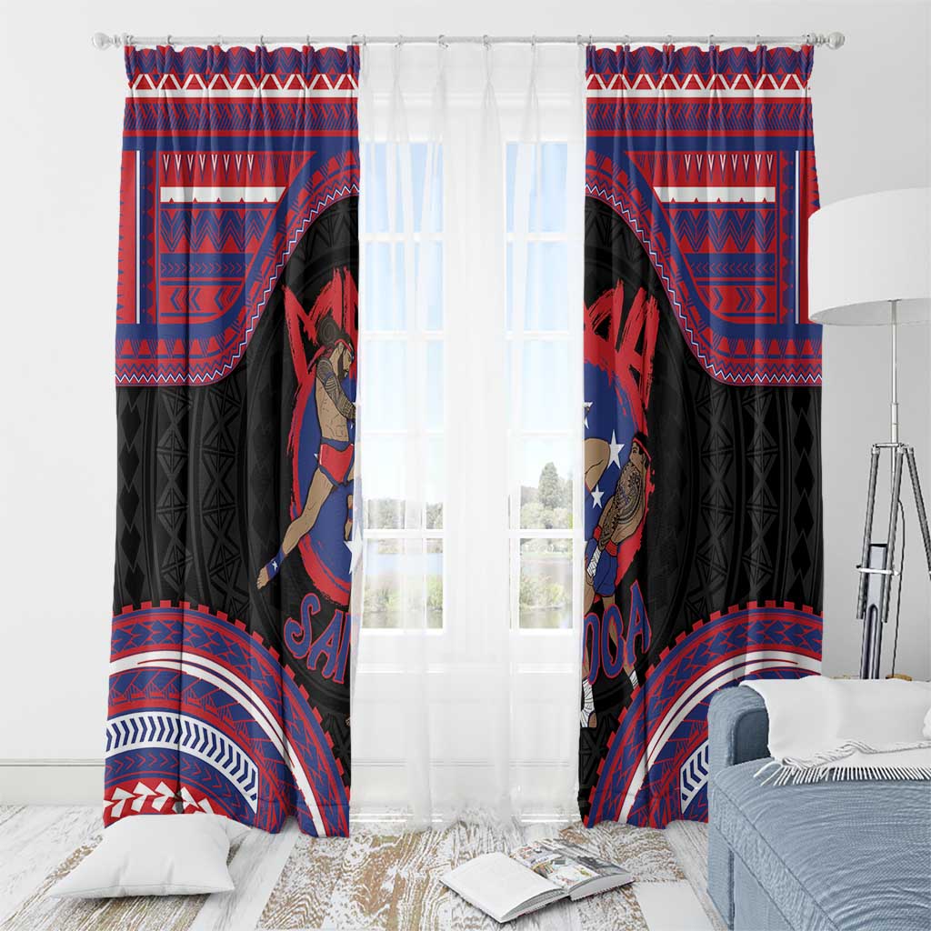Samoa Mixed Martial Arts Window Curtain Flying Knee Of Samoan - Polynesian Pride