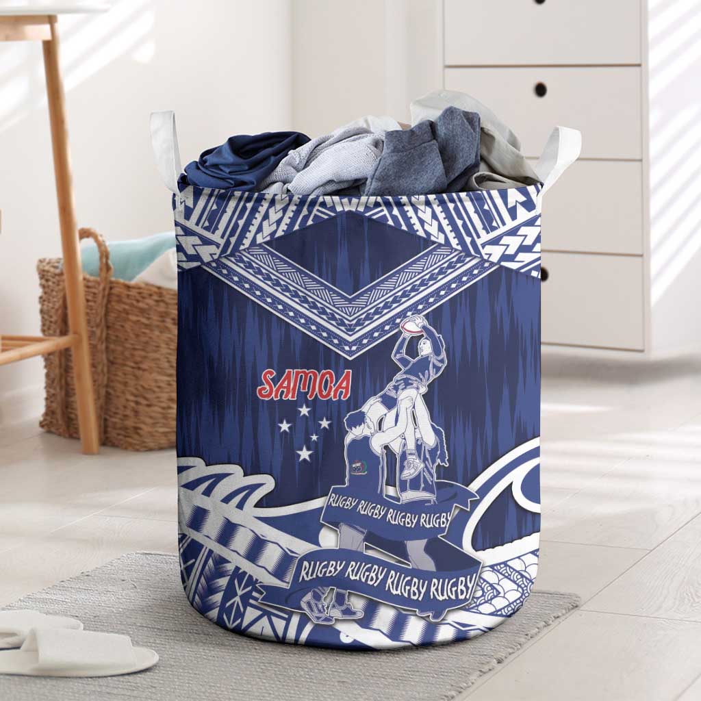 Samoa Rugby Laundry Basket Pacific Warrior Glory DT05 Navy - Polynesian Pride