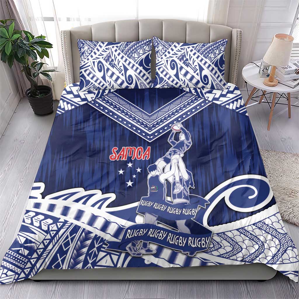 Samoa Rugby Bedding Set Pacific Warrior Glory - Polynesian Pride