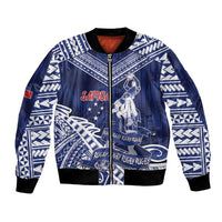 Personalised Samoa Rugby Bomber Jacket Pacific Warrior Glory - Polynesian Pride