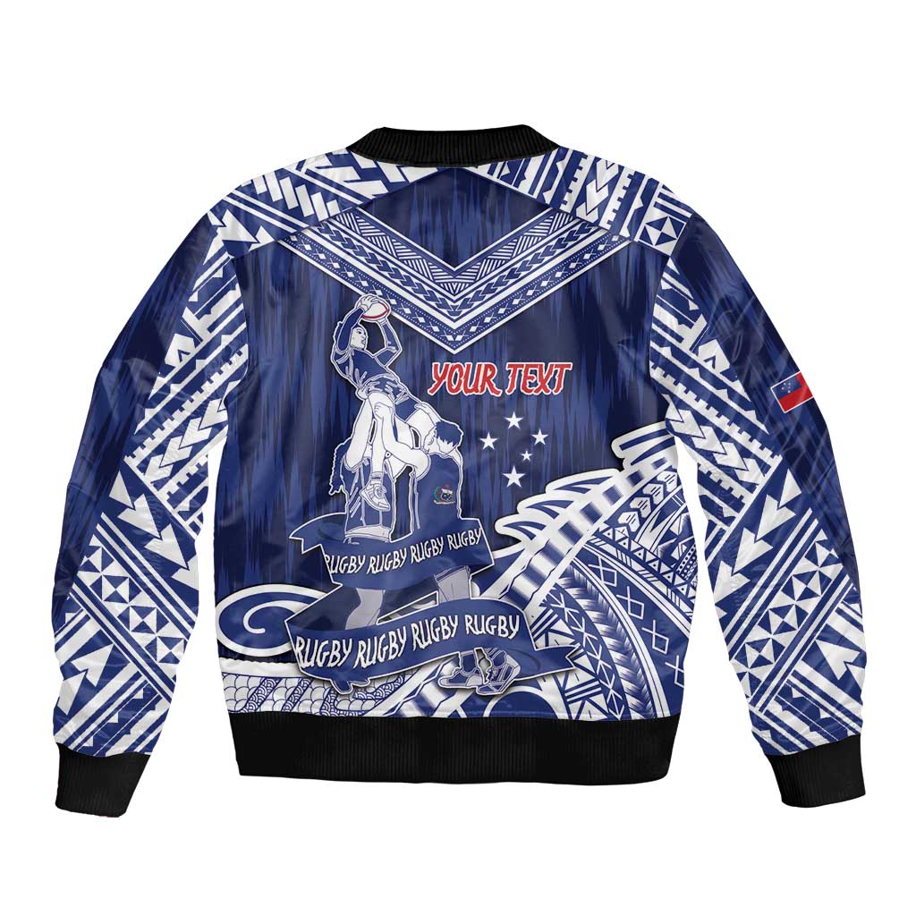 Personalised Samoa Rugby Bomber Jacket Pacific Warrior Glory - Polynesian Pride