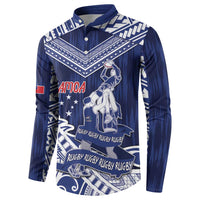 Personalised Samoa Rugby Button Sweatshirt Pacific Warrior Glory - Polynesian Pride