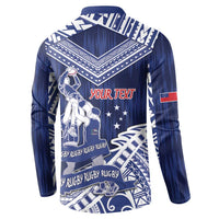 Personalised Samoa Rugby Button Sweatshirt Pacific Warrior Glory - Polynesian Pride
