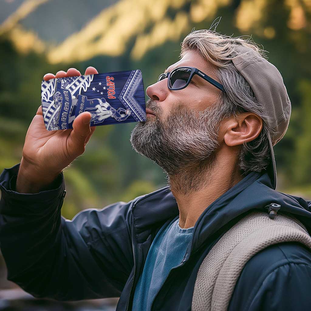Personalised Samoa Rugby 4 in 1 Can Cooler Tumbler Pacific Warrior Glory - Polynesian Pride