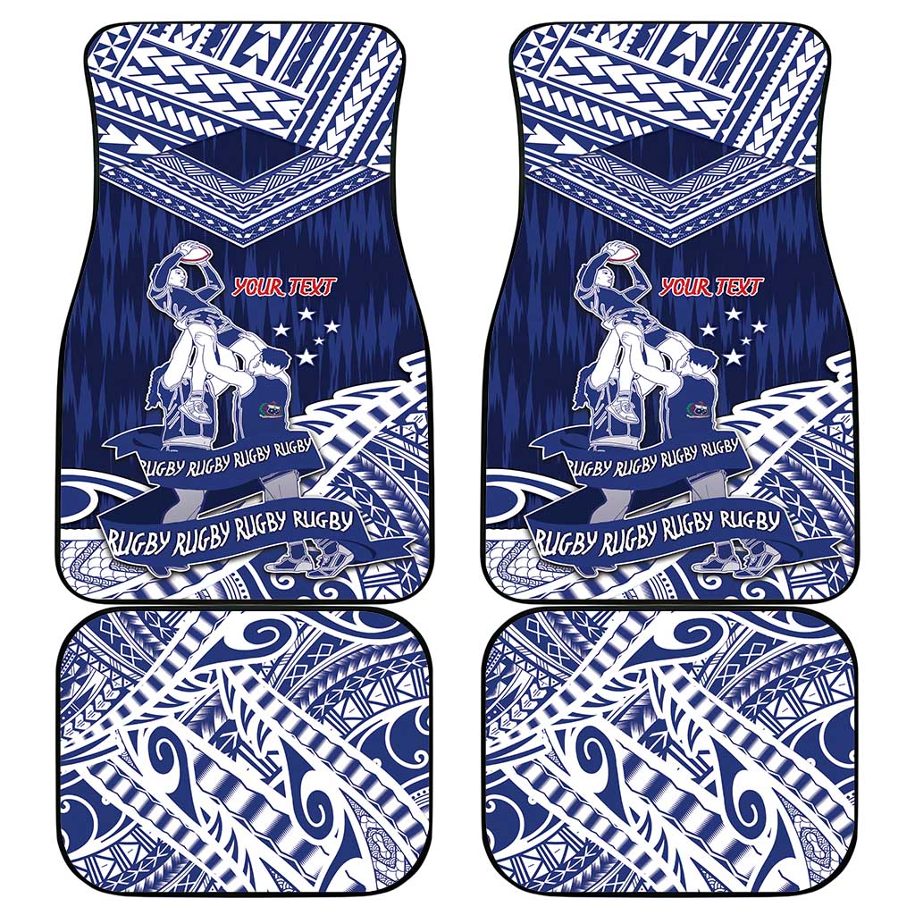 Personalised Samoa Rugby Car Mats Pacific Warrior Glory - Polynesian Pride