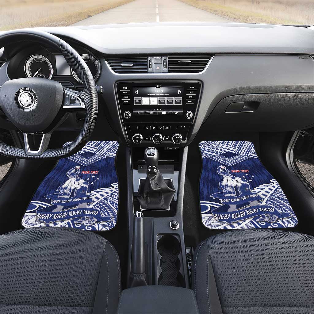 Personalised Samoa Rugby Car Mats Pacific Warrior Glory - Polynesian Pride
