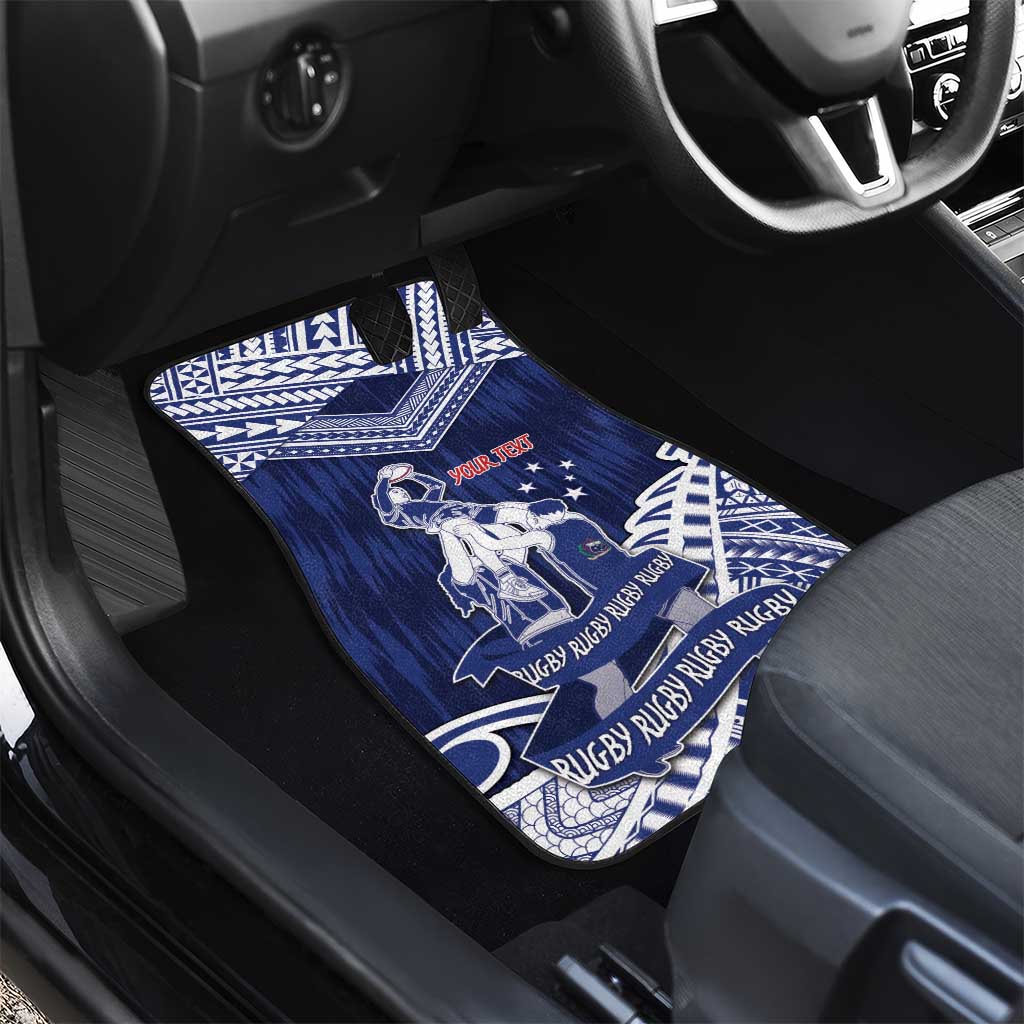 Personalised Samoa Rugby Car Mats Pacific Warrior Glory - Polynesian Pride