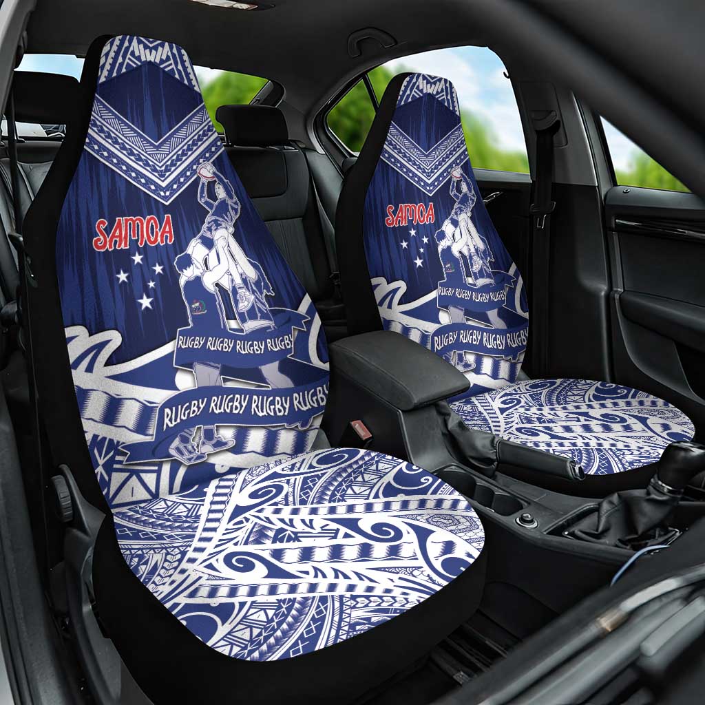 Samoa Rugby Car Seat Cover Pacific Warrior Glory - Polynesian Pride