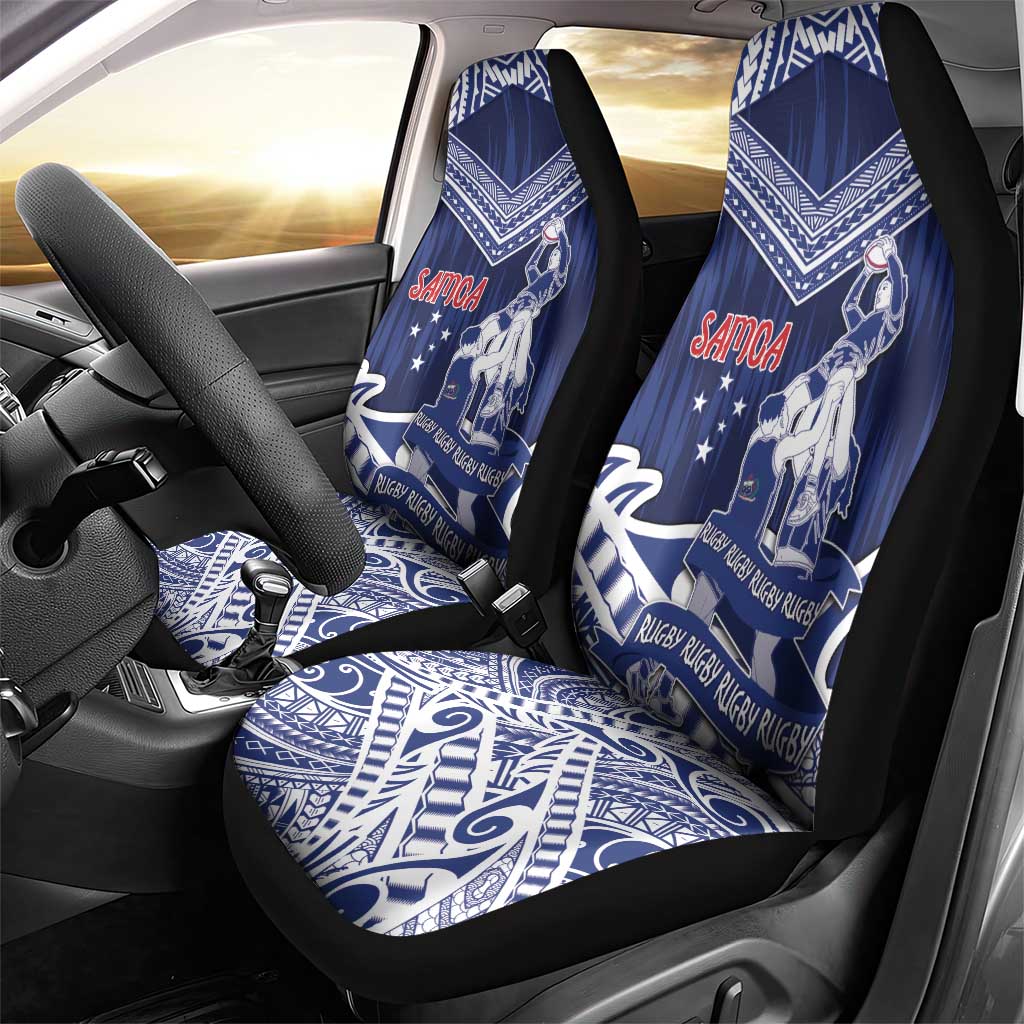 Samoa Rugby Car Seat Cover Pacific Warrior Glory - Polynesian Pride