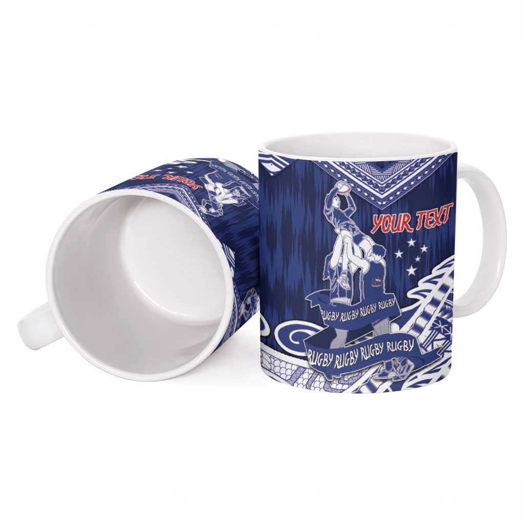 Personalised Samoa Rugby Ceramic Mug Pacific Warrior Glory - Polynesian Pride