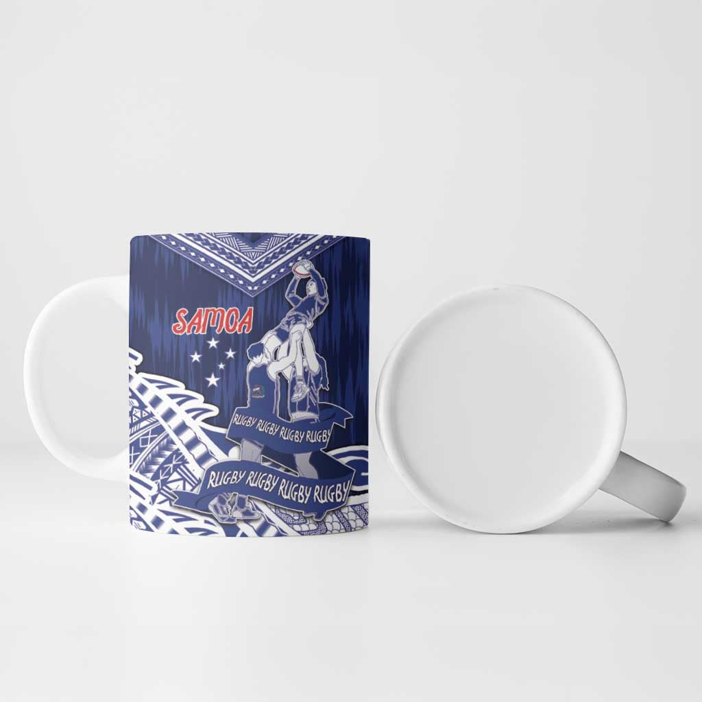 Personalised Samoa Rugby Ceramic Mug Pacific Warrior Glory - Polynesian Pride