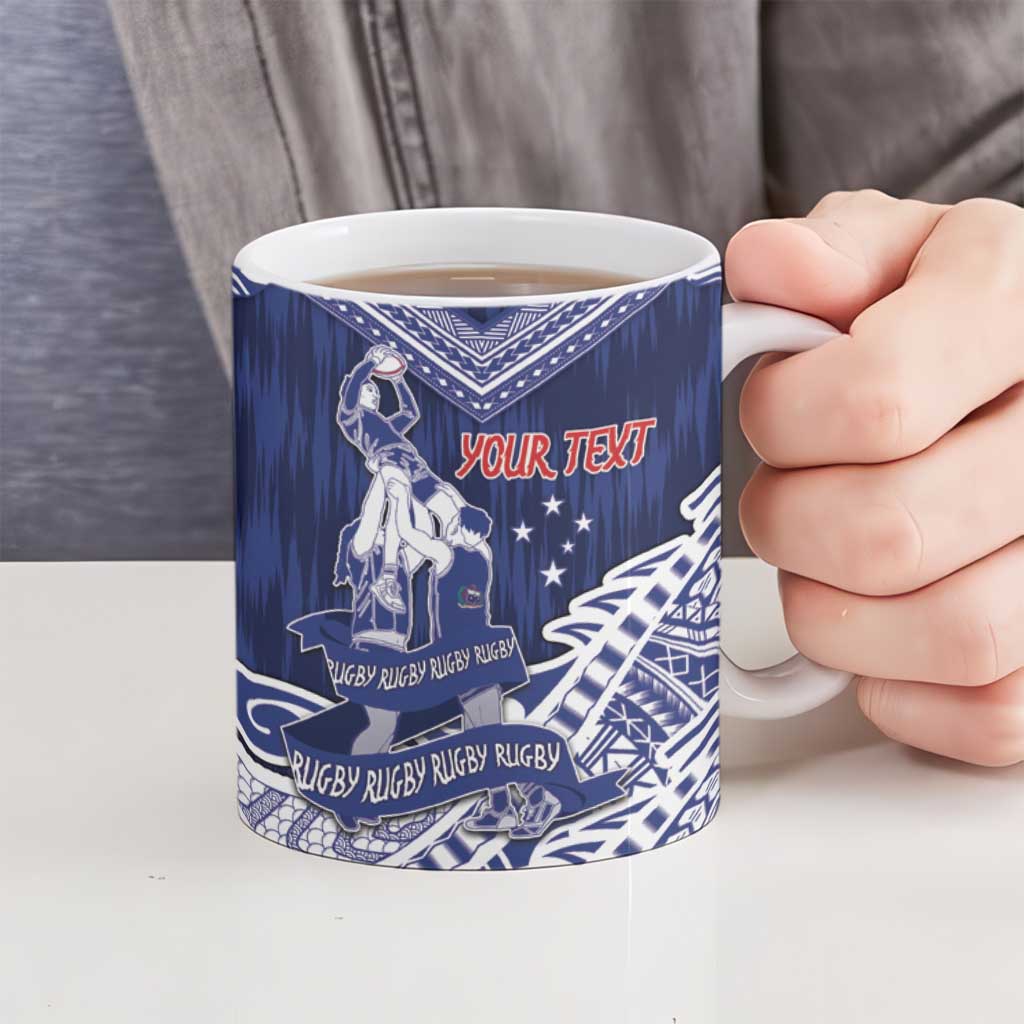 Personalised Samoa Rugby Ceramic Mug Pacific Warrior Glory - Polynesian Pride