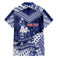 Personalised Samoa Rugby Family Matching Short Sleeve Bodycon Dress and Hawaiian Shirt Pacific Warrior Glory - Polynesian Pride