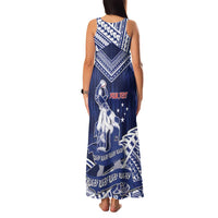 Personalised Samoa Rugby Family Matching Tank Maxi Dress and Hawaiian Shirt Pacific Warrior Glory - Polynesian Pride