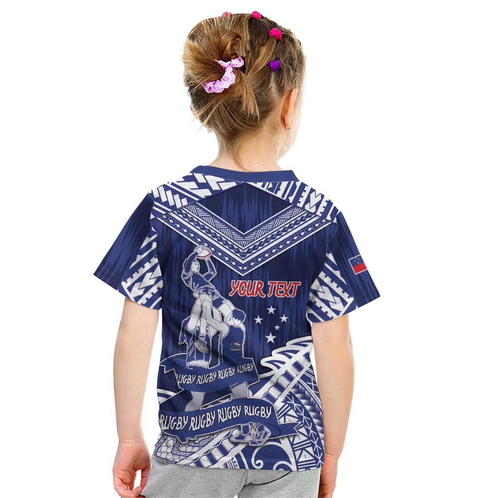 Personalised Samoa Rugby Kid T Shirt Pacific Warrior Glory - Polynesian Pride