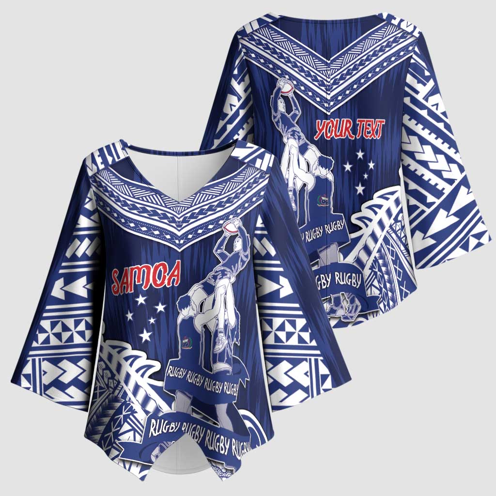 Personalised Samoa Rugby Kimono Sleeve Blouse Pacific Warrior Glory - Polynesian Pride