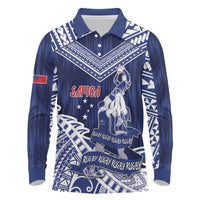 Personalised Samoa Rugby Long Sleeve Polo Shirt Pacific Warrior Glory - Polynesian Pride