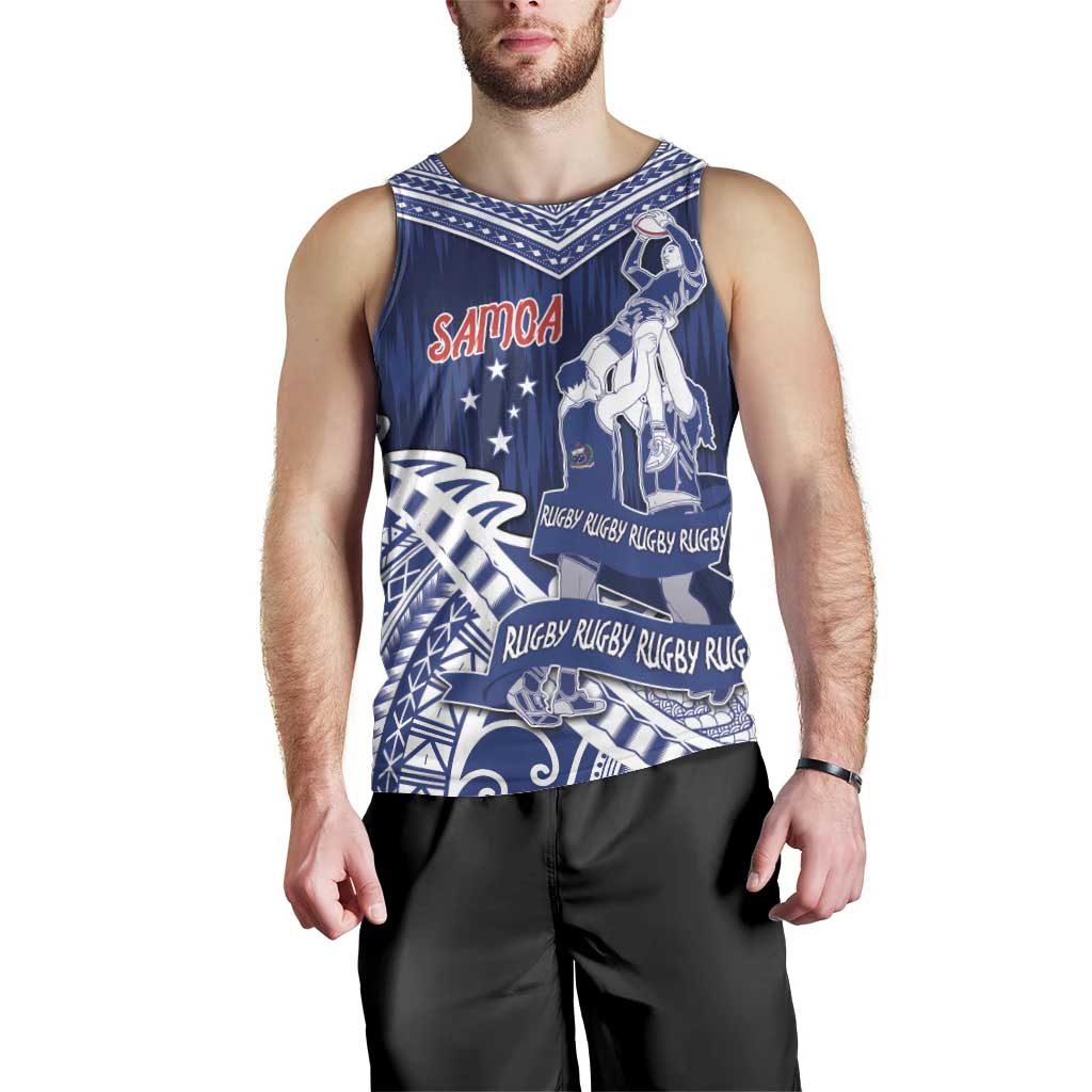 Personalised Samoa Rugby Men Tank Top Pacific Warrior Glory - Polynesian Pride
