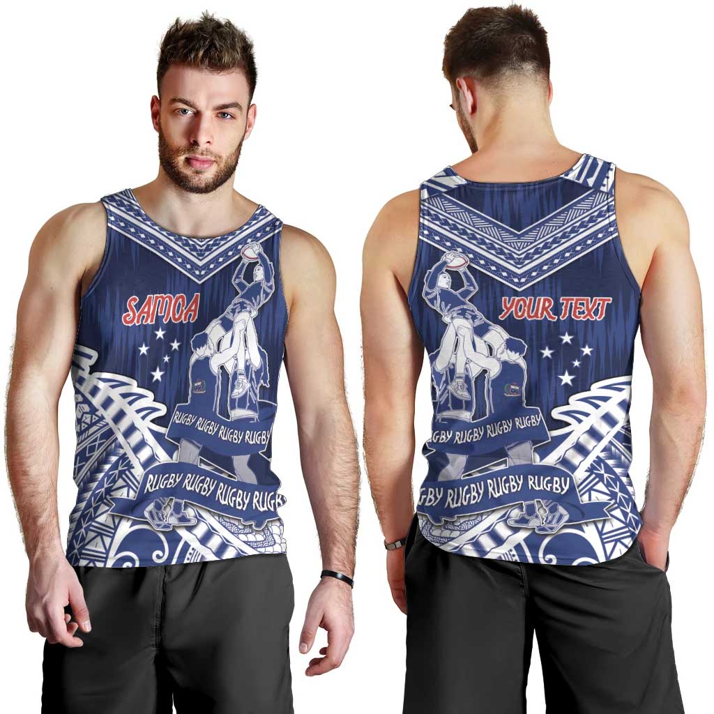 Personalised Samoa Rugby Men Tank Top Pacific Warrior Glory - Polynesian Pride