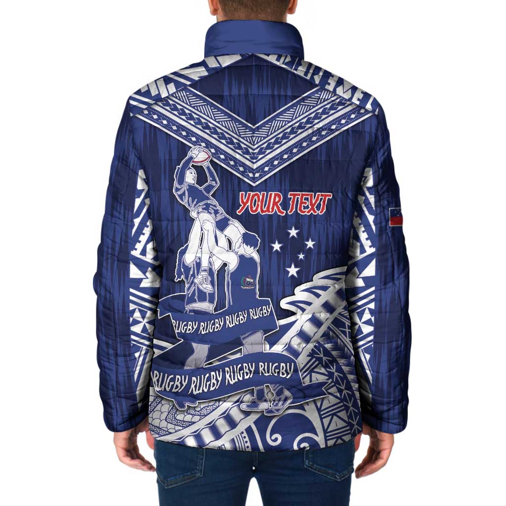 Personalised Samoa Rugby Padded Jacket Pacific Warrior Glory - Polynesian Pride