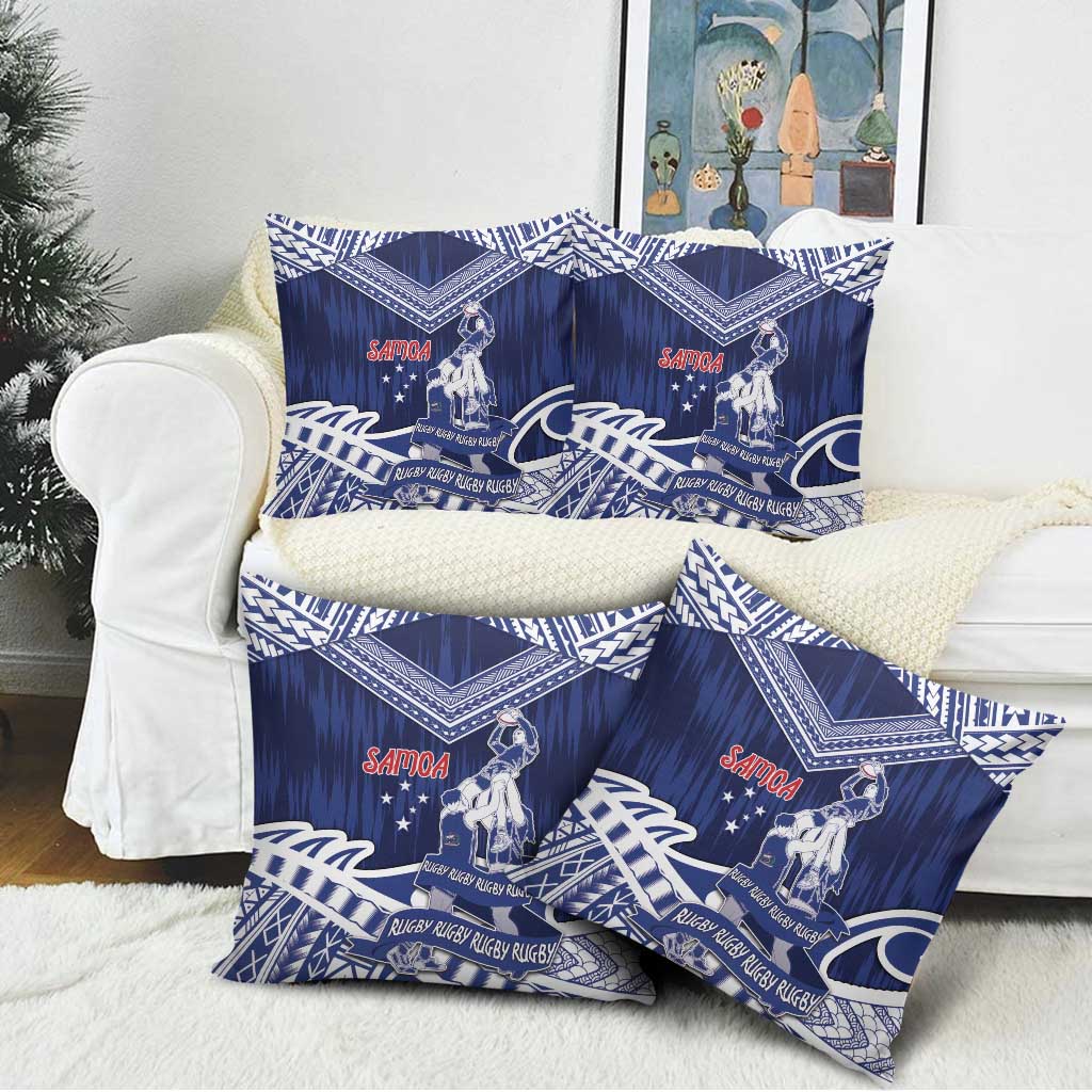 Samoa Rugby Pillow Cover Pacific Warrior Glory - Polynesian Pride