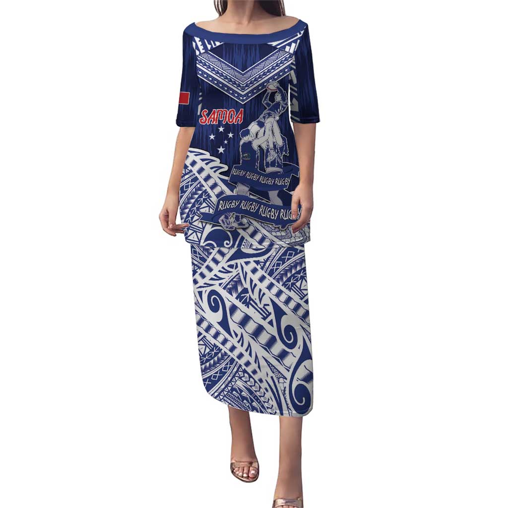 Personalised Samoa Rugby Puletasi Pacific Warrior Glory - Polynesian Pride