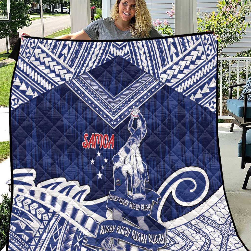 Samoa Rugby Quilt Pacific Warrior Glory DT05 Navy - Polynesian Pride