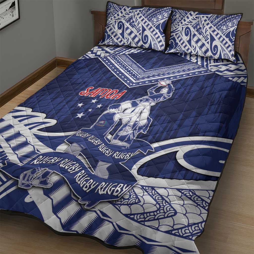 Samoa Rugby Quilt Bed Set Pacific Warrior Glory - Polynesian Pride