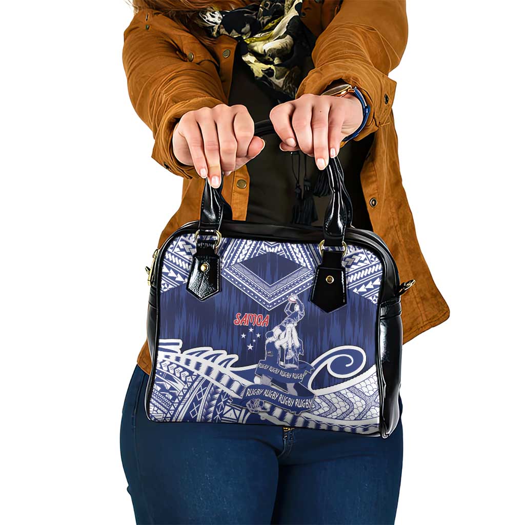 Samoa Rugby Shoulder Handbag Pacific Warrior Glory DT05 One Size Navy - Polynesian Pride