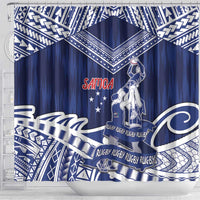 Samoa Rugby Shower Curtain Pacific Warrior Glory - Polynesian Pride