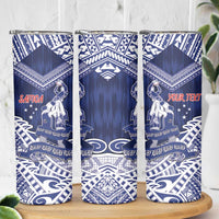 Personalised Samoa Rugby Skinny Tumbler Pacific Warrior Glory - Polynesian Pride