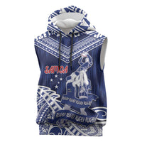 Personalised Samoa Rugby Sleeveless Hoodie Pacific Warrior Glory - Polynesian Pride