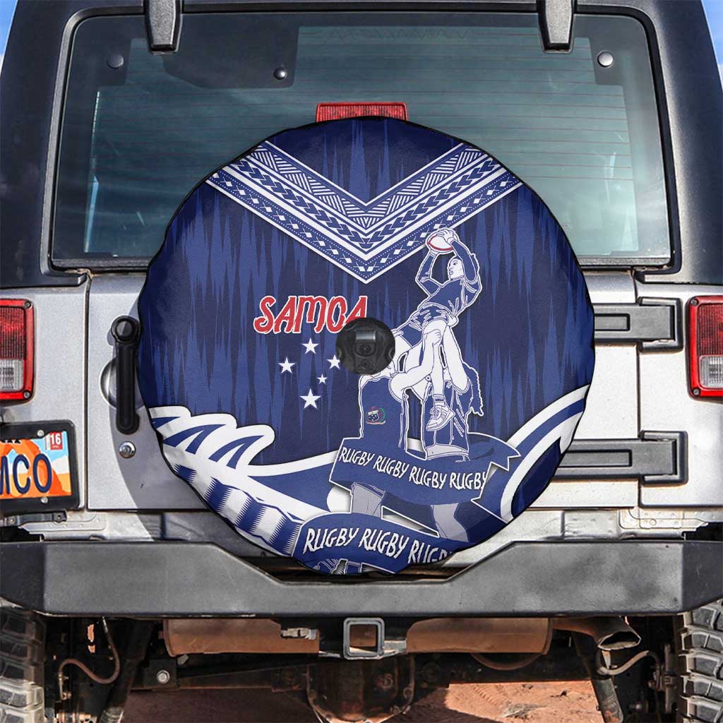 Samoa Rugby Spare Tire Cover Pacific Warrior Glory DT05 Navy - Polynesian Pride