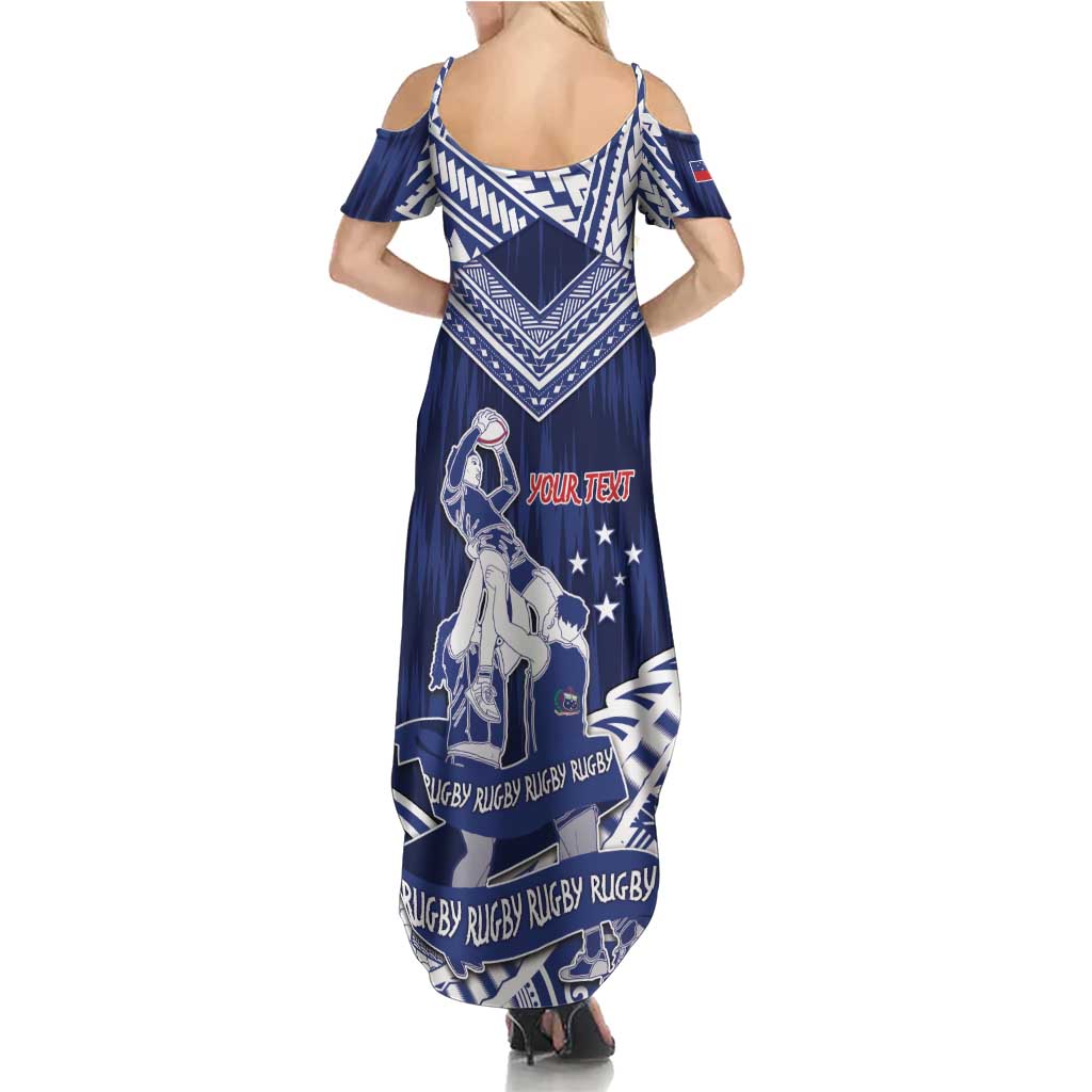 Personalised Samoa Rugby Summer Maxi Dress Pacific Warrior Glory - Polynesian Pride