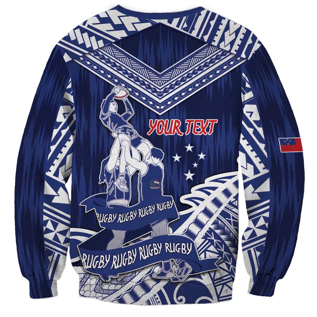 Personalised Samoa Rugby Sweatshirt Pacific Warrior Glory - Polynesian Pride