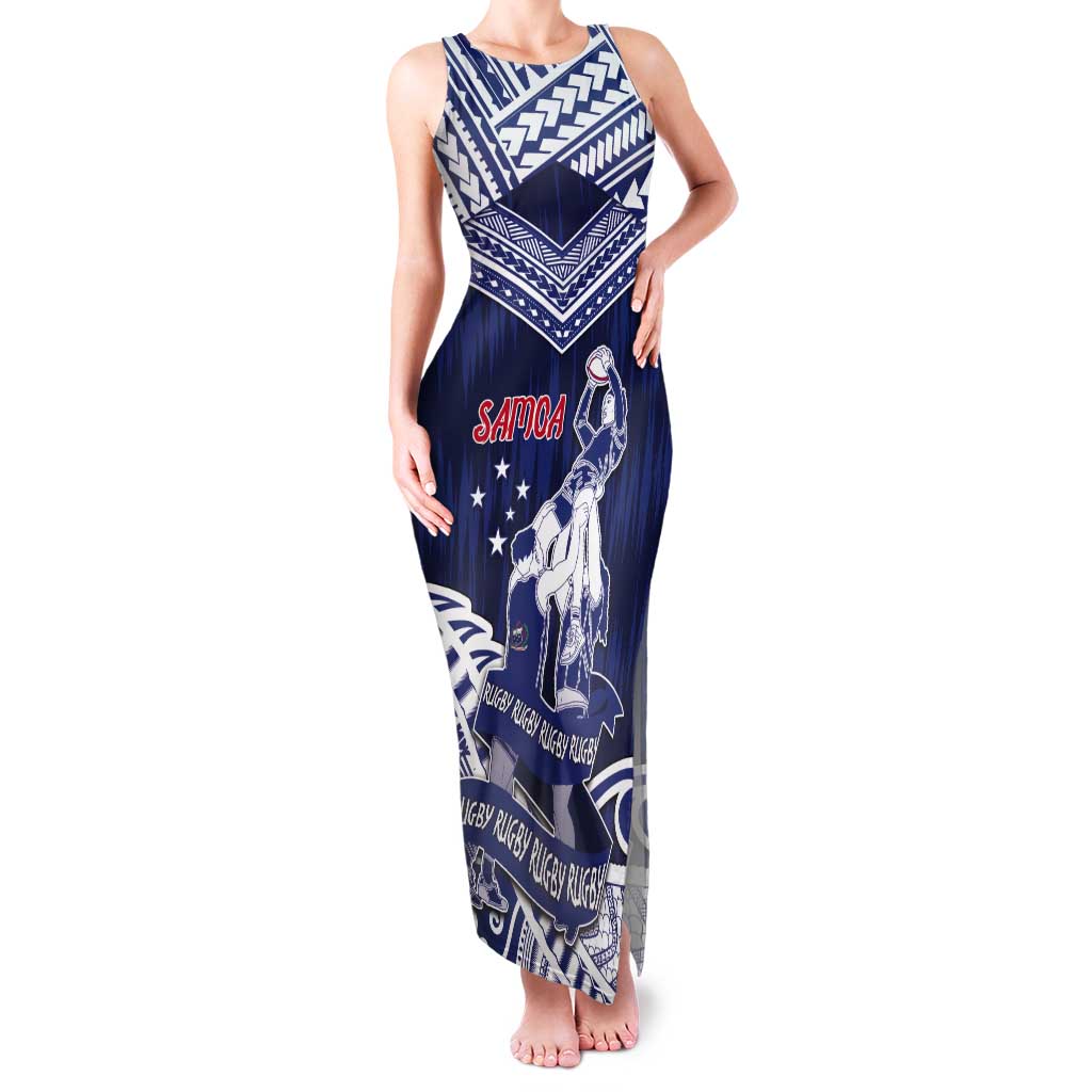 Personalised Samoa Rugby Tank Maxi Dress Pacific Warrior Glory - Polynesian Pride