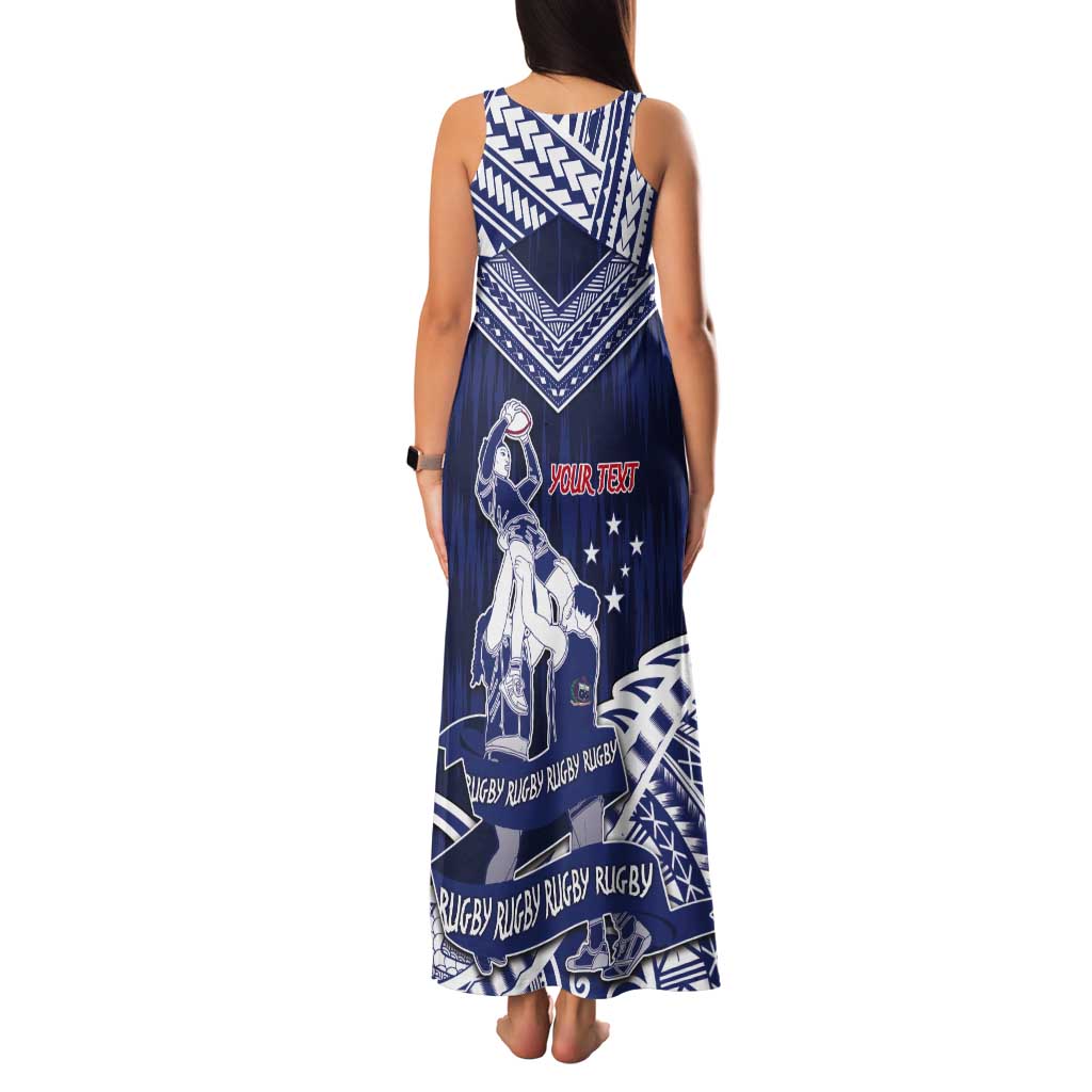 Personalised Samoa Rugby Tank Maxi Dress Pacific Warrior Glory - Polynesian Pride