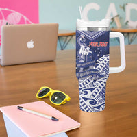 Personalised Samoa Rugby Tumbler With Handle Pacific Warrior Glory - Polynesian Pride