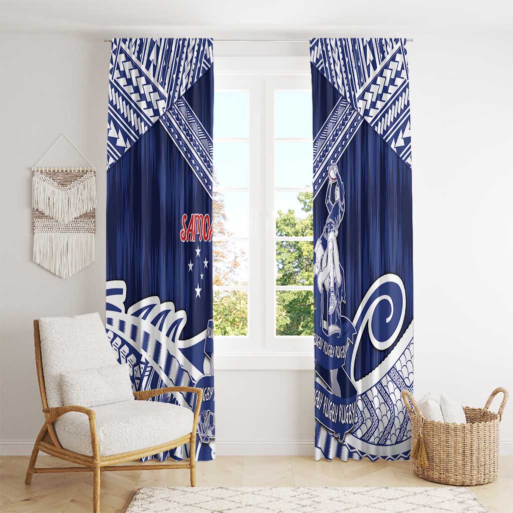 Samoa Rugby Window Curtain Pacific Warrior Glory - Polynesian Pride