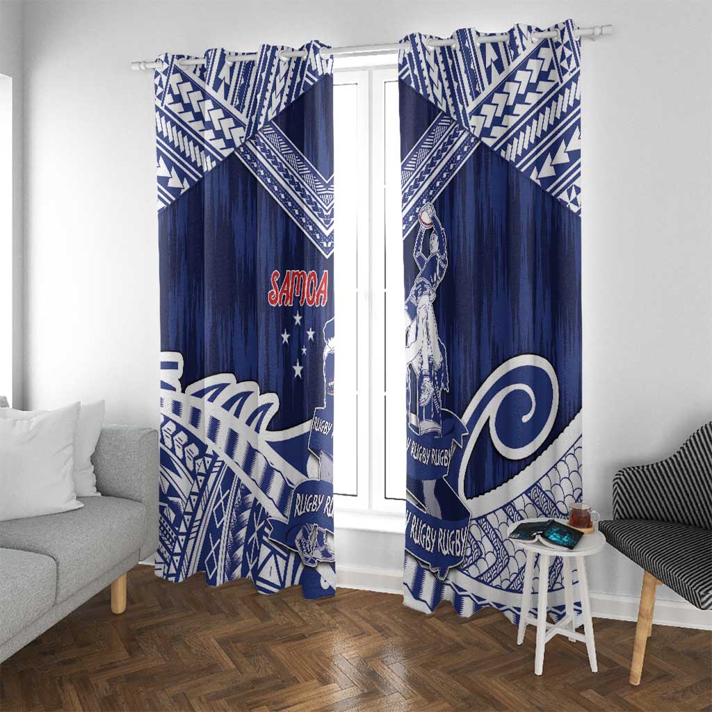 Samoa Rugby Window Curtain Pacific Warrior Glory - Polynesian Pride