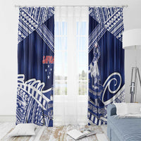 Samoa Rugby Window Curtain Pacific Warrior Glory - Polynesian Pride